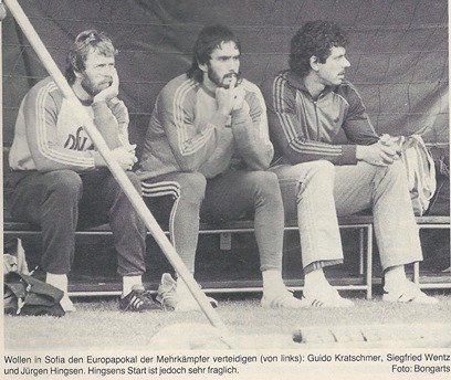 From the left: Guido Kratschmer, Siegfried Wentz and Jürgen Hingsen. However, Hingsen's start is very questionable.